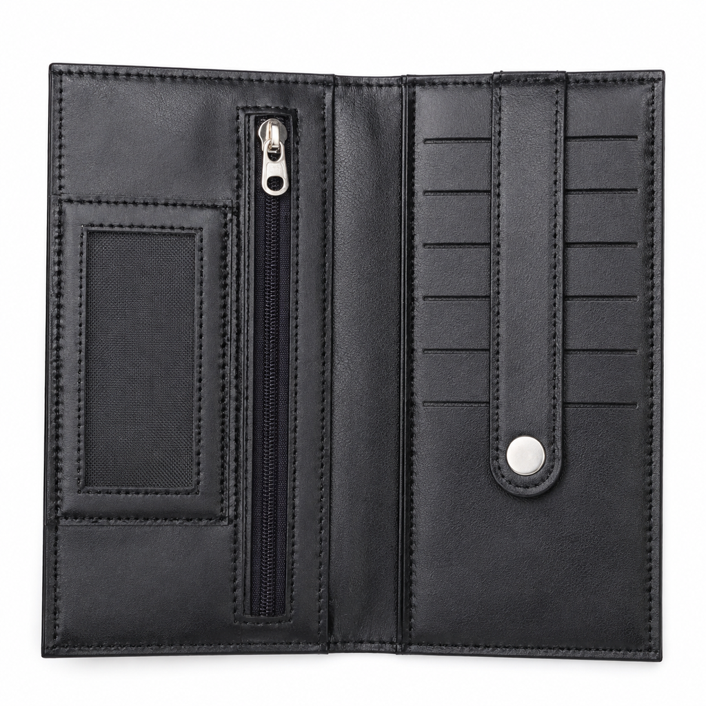 Premium Black Long Wallet