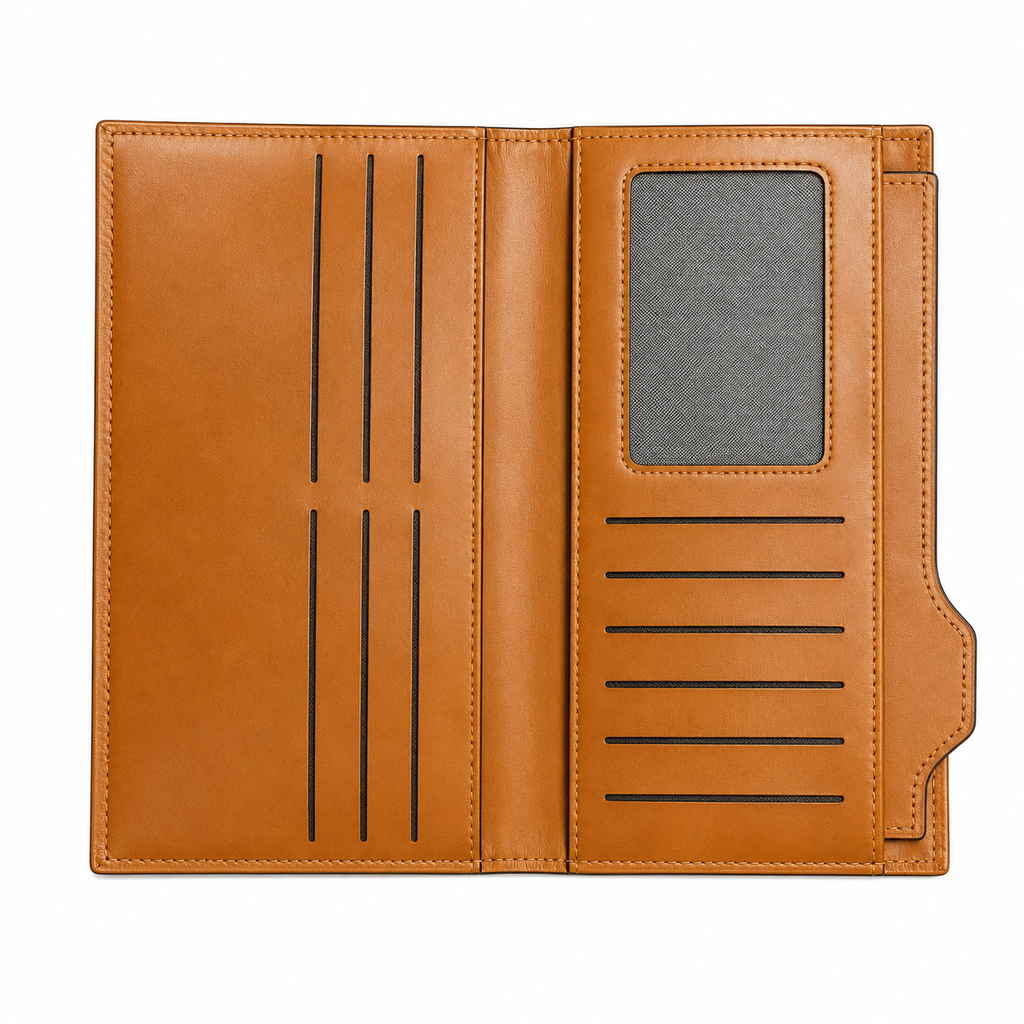 Elegant Light Brown Long Wallet