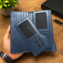 Elegant Blue Long Wallet