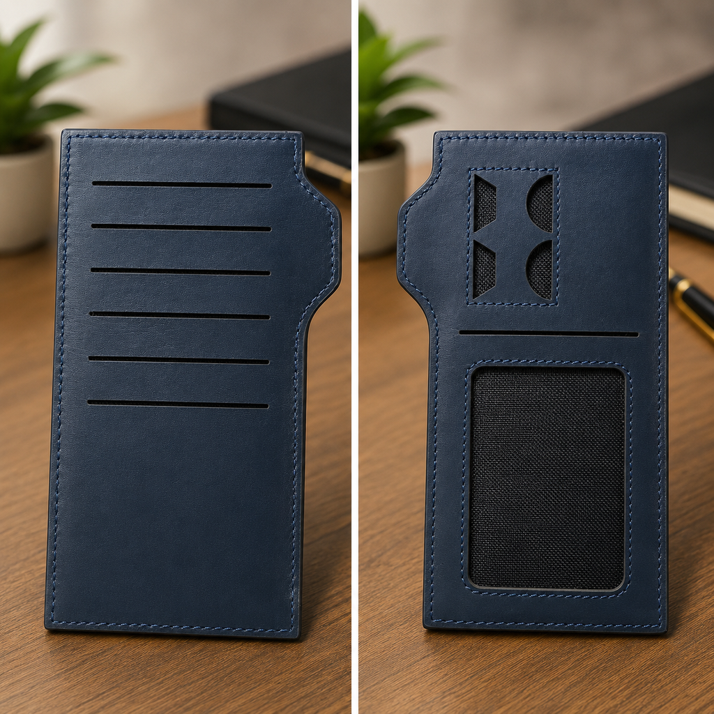 Elegant Blue Long Wallet
