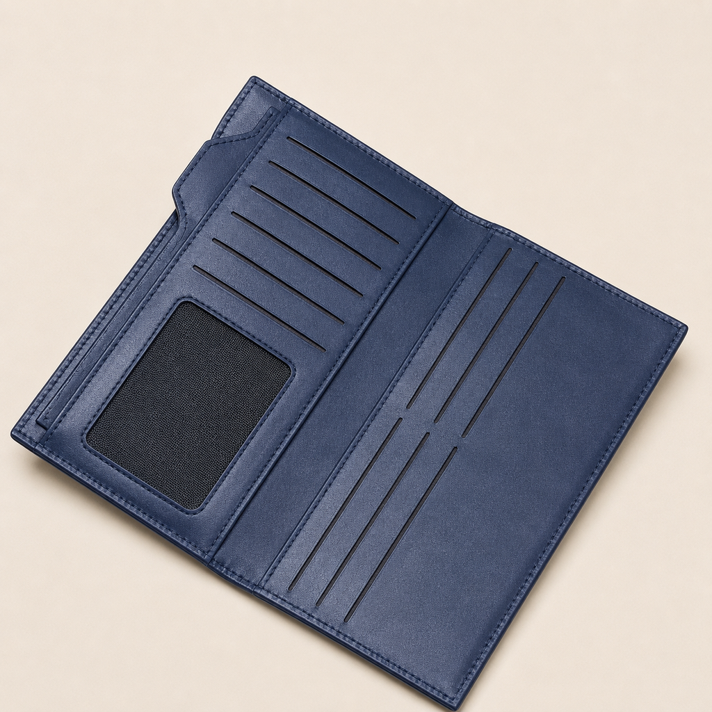 Elegant Blue Long Wallet