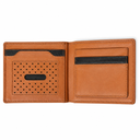 Signature Tan & Black Men's Bi-Fold Leather Wallet