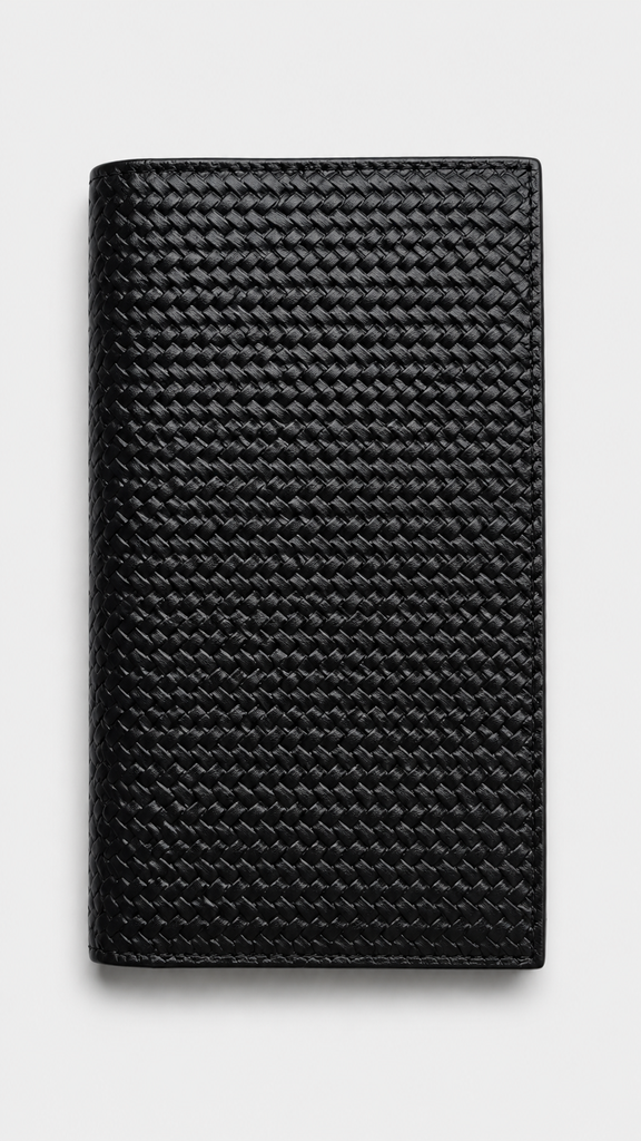 Woven Black Long Wallet