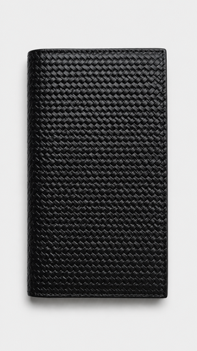 Woven Black Long Wallet